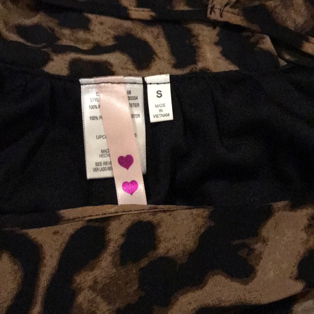 SOLDπMini Leopard Print 3/4 Sleeve Shift Dress - Picture 3 of 5